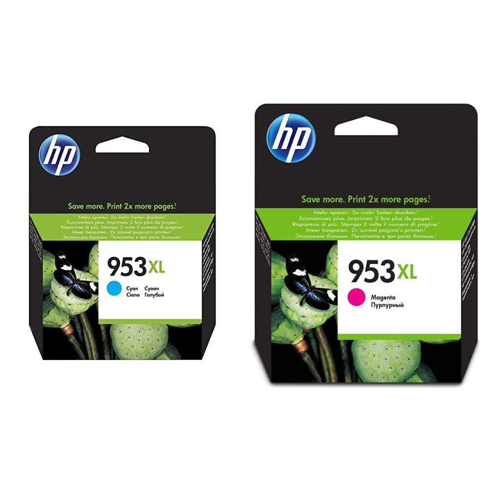 Hp 953XL Cyan Original Ink Cartridge F6U16Ae & Hp 953XL Magenta Original Ink Cartridge F6U17Ae