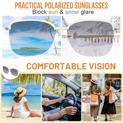 Image of Women's Large Blue Light Blocking Glasses plus Magnetic Sunglasses Clip, Easy to Switch to Shades for Driving