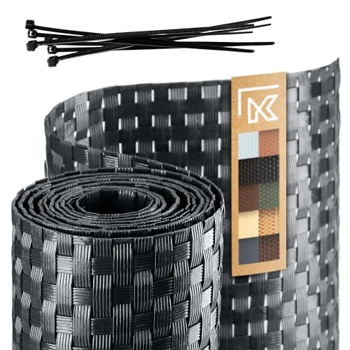 KADAX Synthetic Rattan Fence Tape 19 x 255 cm Anthracite
