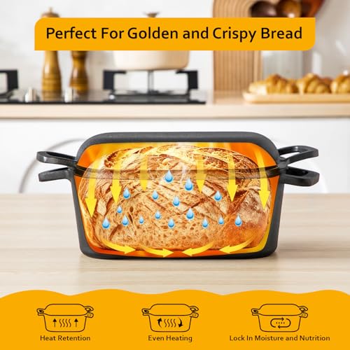 50% Off Velaze 3.6QT Cast Iron Dutch Oven for Bread - Image 4