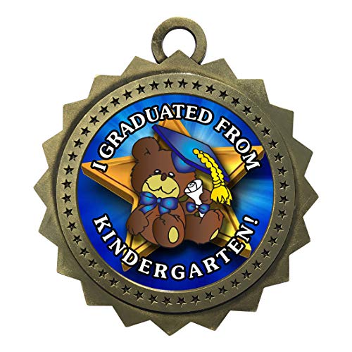 Kindergarten Graduation Gold Large 3 Inch Engraved Medals Trophy Award Personalized Free D03-FCL499 1PK