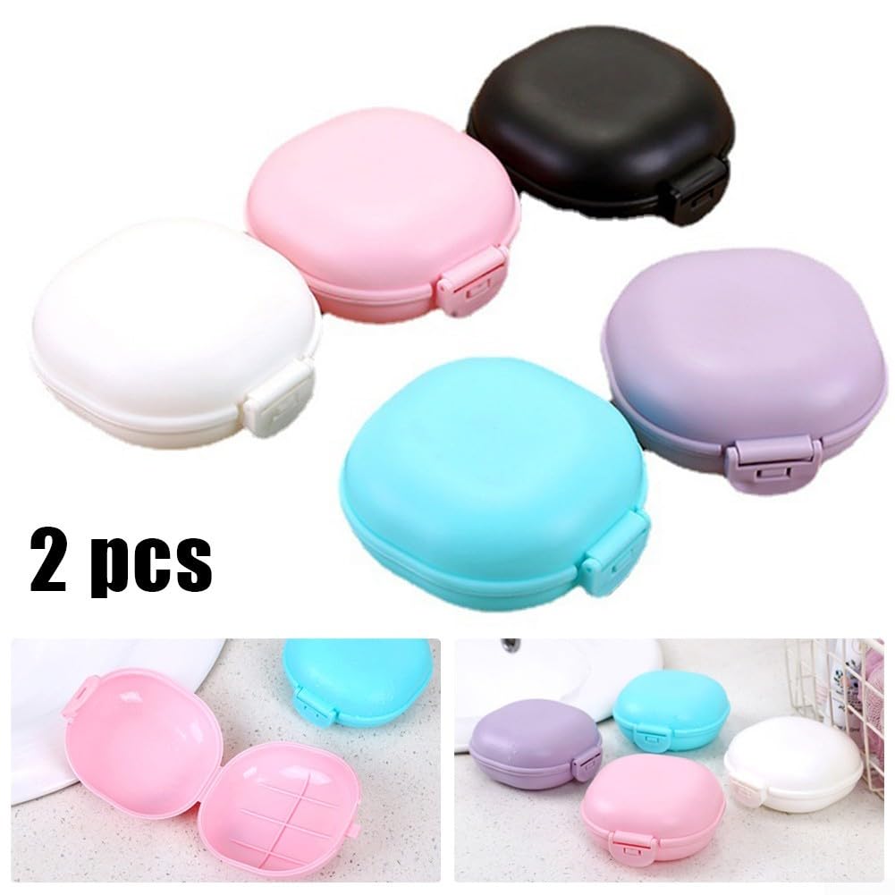 Lot De 2 Boîtes à Savon Voyage Blanc : Porte-Savon Portable Avec Couvercle Et Égouttoir