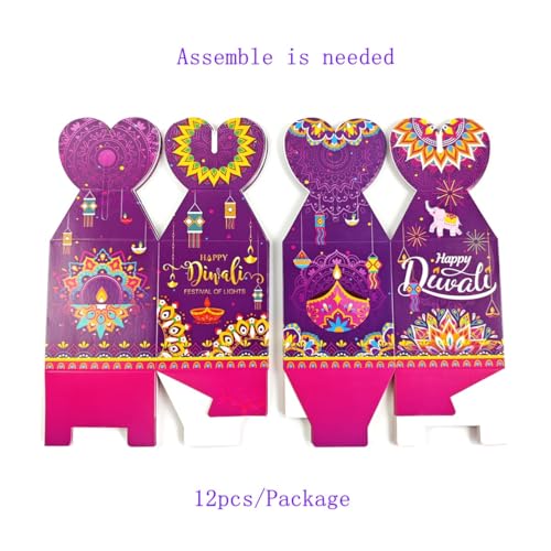 KYMY-Diwali-Treat-Boxes-12pcs-Happy-Diwali-Goodie-Candy-Gift-Boxes-for-Snack-Sugar-Chocolate-India-Festival-of-Lights-Gift-Boxes-Diwali-Decorations-for-India-Festival-Party-Favor