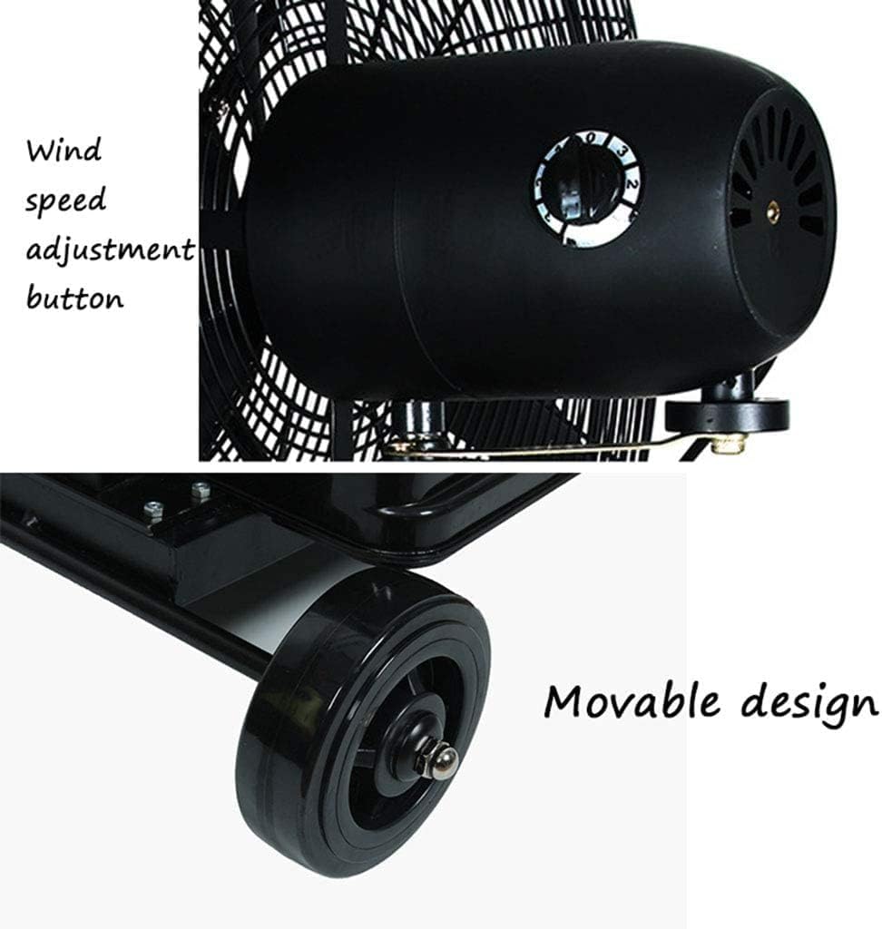 Oscillating Fan - High Velocity Metal, Industrial Fan with 3 Speed, Adjustable Commercial Fan, 3-Speed Pedestal Fan, Industrial Humidifying Misting Fan