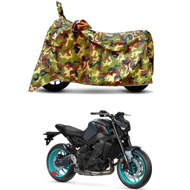 Image of Waterproof 100% PVC Coated Full Bike Scooty Two Wheeler Body Cover Compatible for Yamaha MT-09 /UV-Rays /Heat Protection /Birds Dropping /Scratchproof /Dust Proof /All Varients[6X6 Jungle Print]