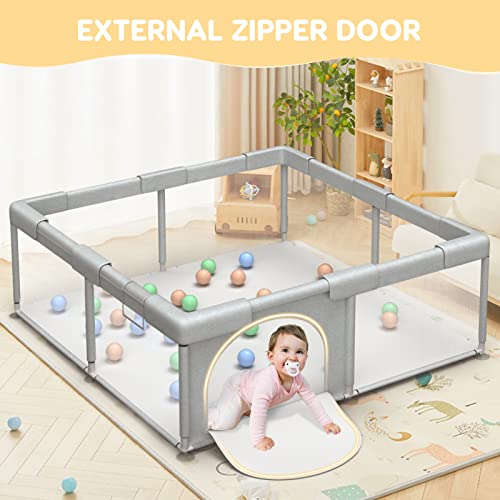 Baby Playpen Baby Playard, Playpen For Babies And Toddlers With Gate, 50X50 Baby Fence, Sturdy Safety Playpen, Indoor & Outdoor Kids Activity Center (With Anti-Slip Base) #TOP3