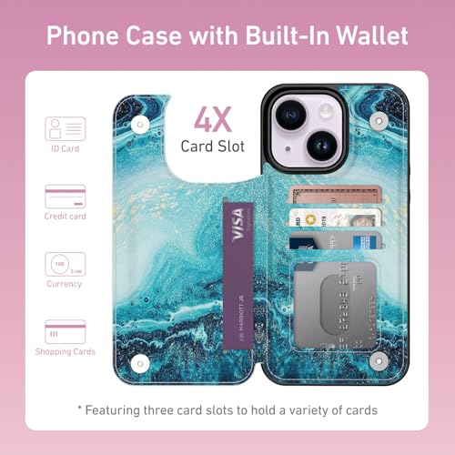 Goodon for iPhone 14 Plus Case Wallet - Flip Folio PU Leather Cover - image 2