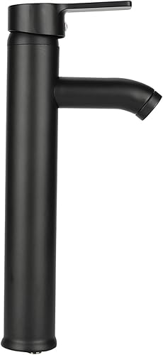 Miniatura 8 de Grifo de lavabo negro mate, grifo de baño alto de cascada, grifo de baño monomando de un solo orificio con boquilla rectangular grande, grifo de