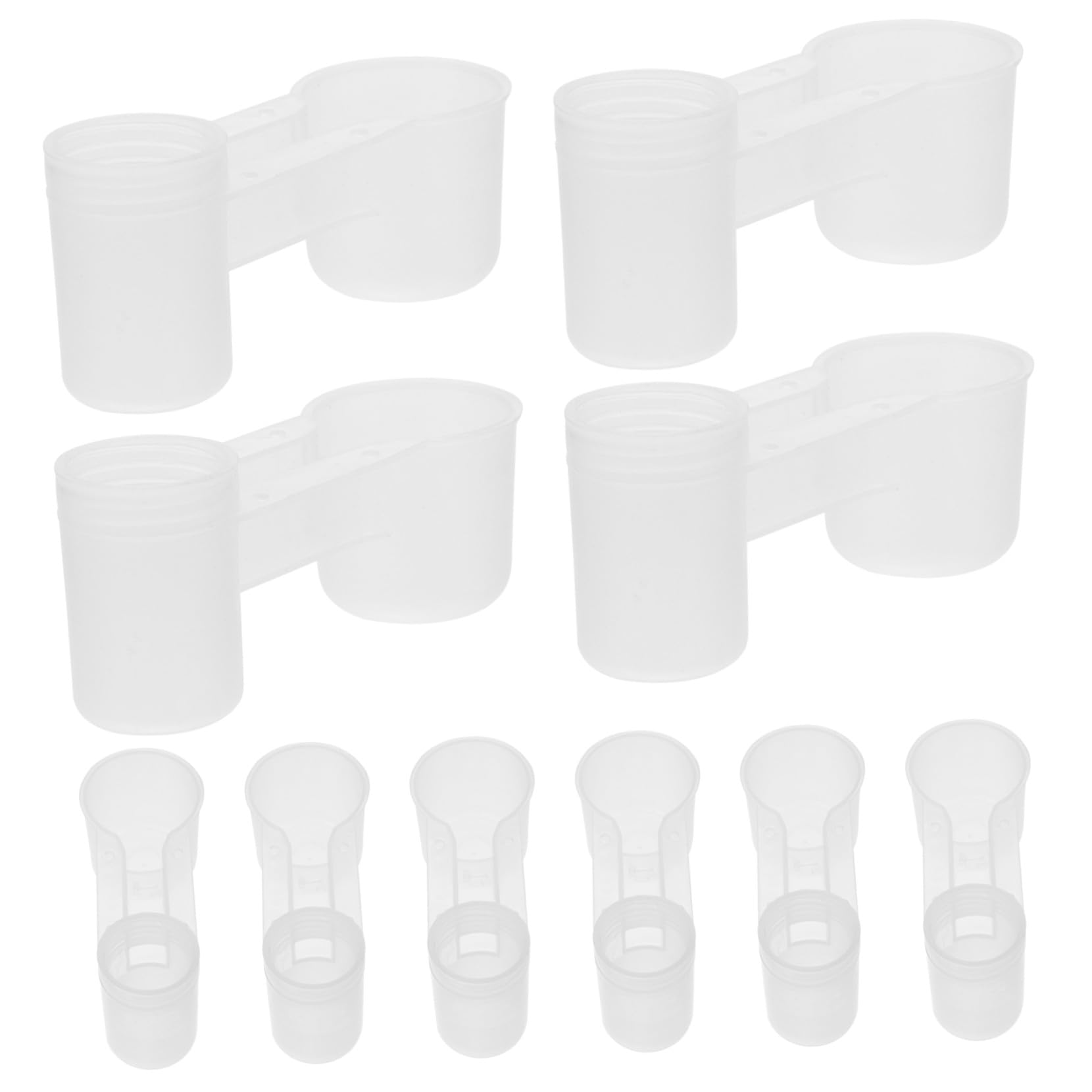 BESTonZON Abbeveratoio Doppia Porta per Piccioni e Pappagalli in Plastica Bianca, Facile da Pulire, Confezione da 10 Unitá per Zoo e Negozi di Animali