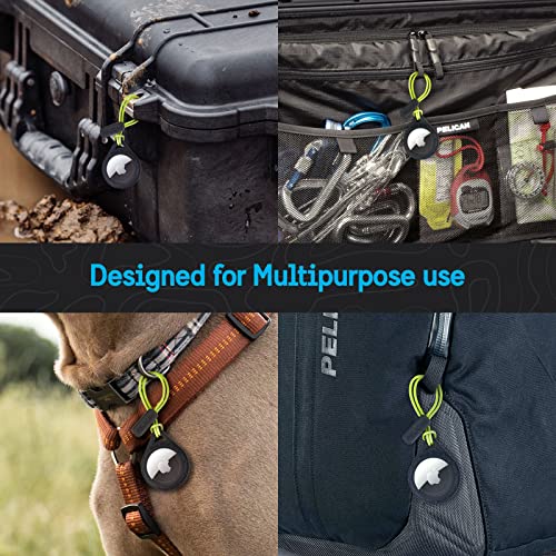 Image of Pelican Protector AirTag Holder - AirTag Keychain with Rugged Strap Loop [Impact Resistant] [Travel Essentials] - Protective Air Tag Case for Dog Collar, Backpack, Keys, Luggage - Black /Yellow