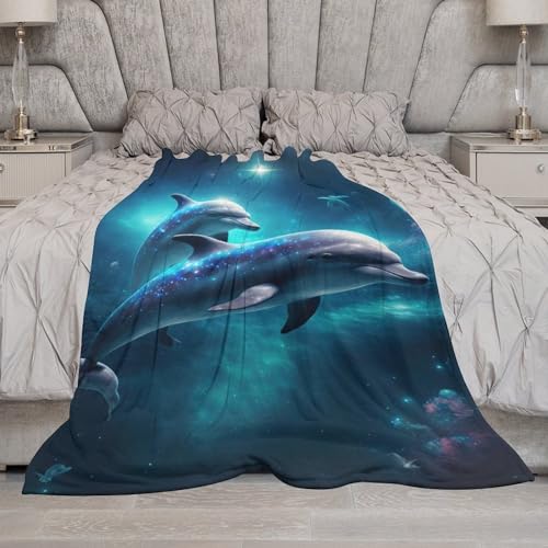 Manta de delfín de franela polar para sofá y cama con medidas de 130 x 150 cm 7
