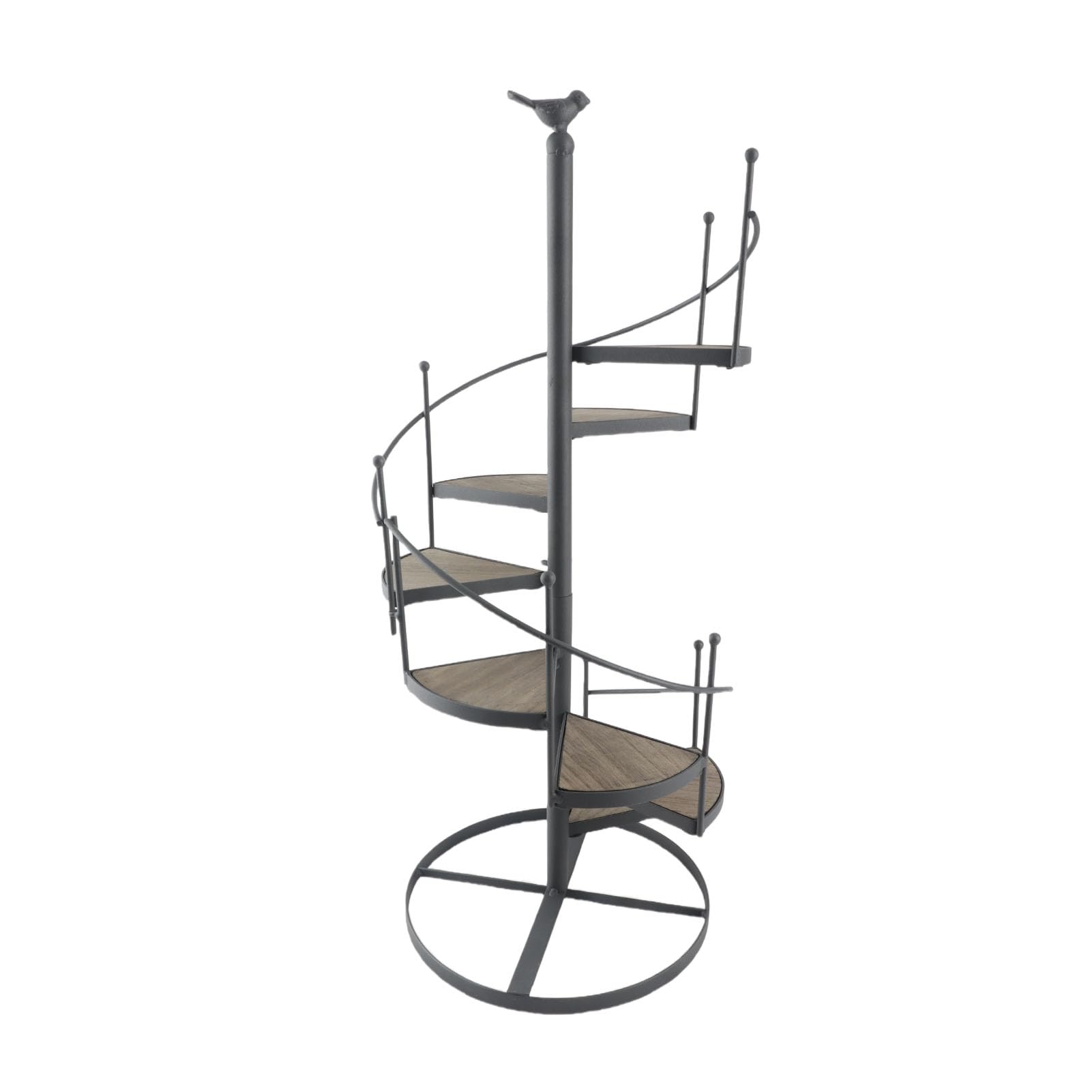 Cocoarm Support Plantes Bois Fer Spirale Moderne, 2 Pièces