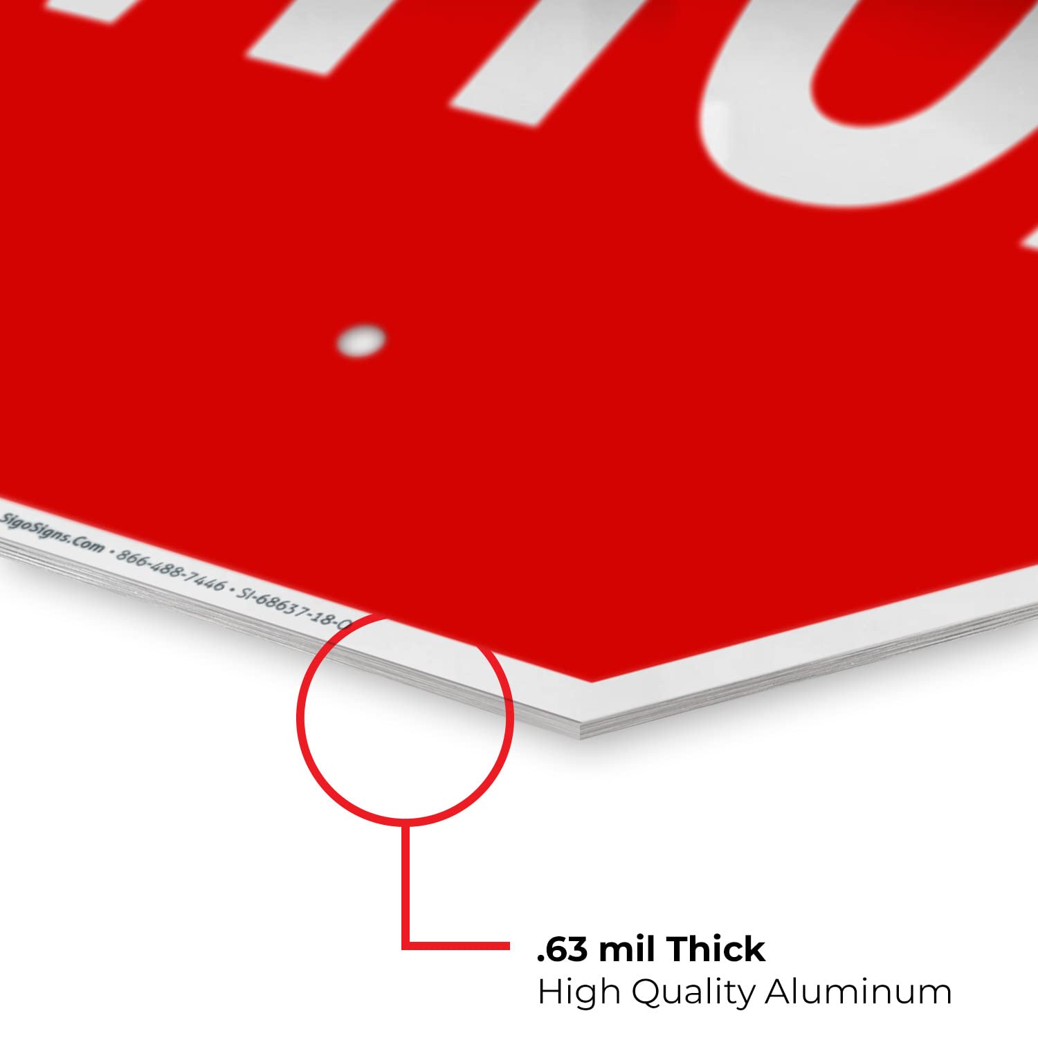 Whoa Sign, 18x18 Inches, Rust Free .063 Aluminum, Fade Resistant, Made in USA