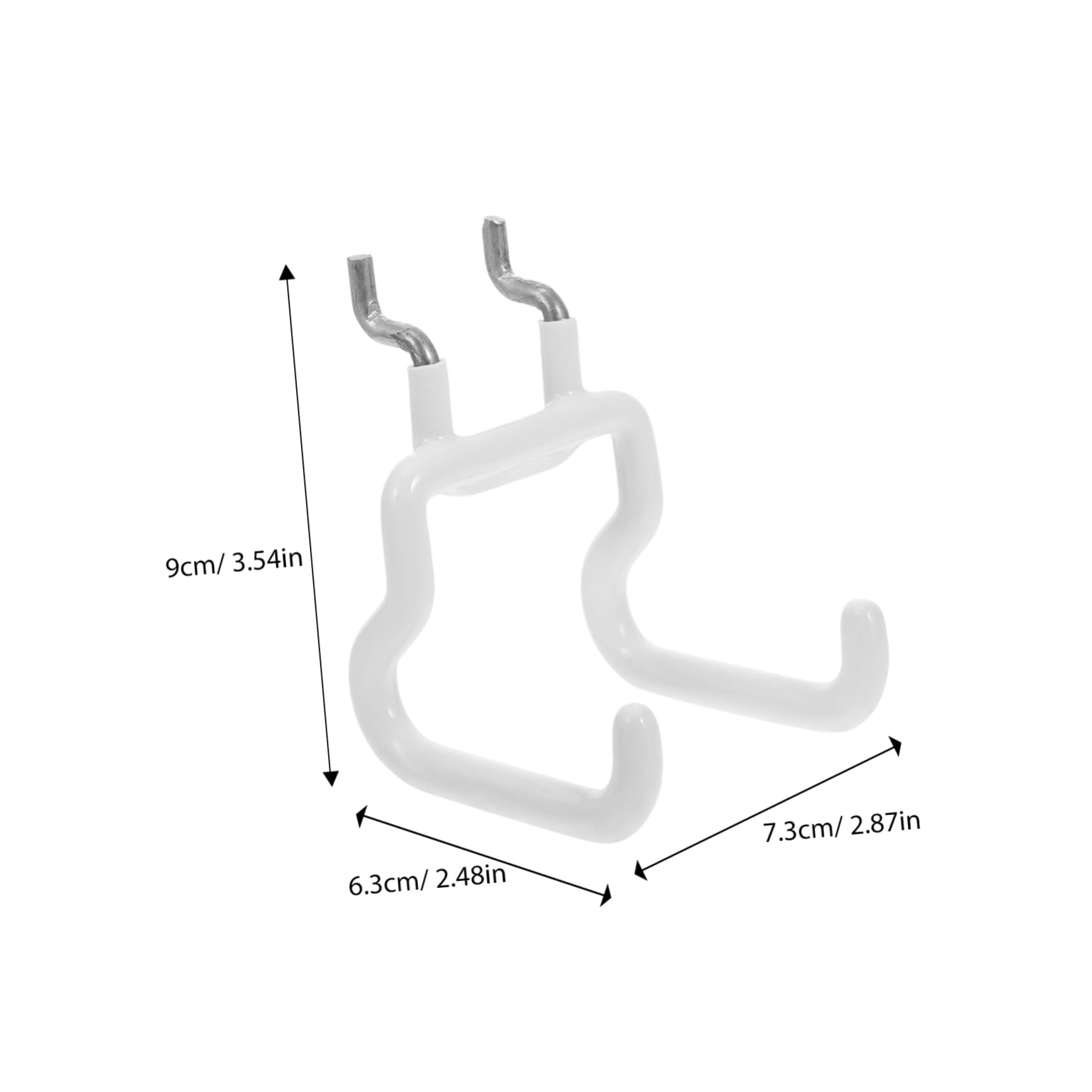 Mipcase 2pcs Peg Board Hook Hooks Peg Board Organizer Accessories Ladder Hangers for Wall Keyboard Hanger Holder for Pegboard Garage Storage Rack Power Strip Wall Mount Tools White Rubber