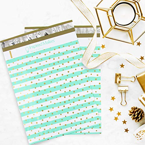 Image of Inspired Mailers - Poly Mailers 10x13 - Gold Confetti Deluxe - Pack of 100-3.15mil Unpadded Shipping Bags - Packaging Envelopes (10x13, 100 Pack)