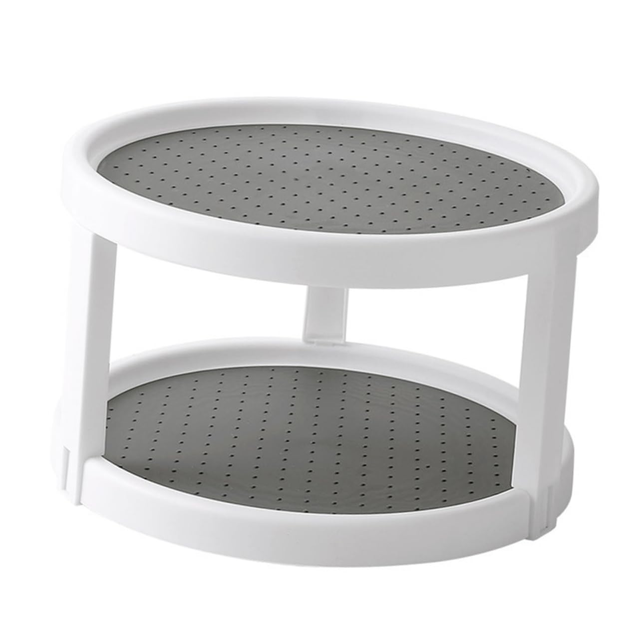 Double Shelf Countertop Spice Rack Kitchen Organizer Cabinet Spice Rack Rotary Rack Rotating Condiment Rack Empty Glass Jars Standing Rack Jar Rack Spiral Storage Rack Pp To Rotate