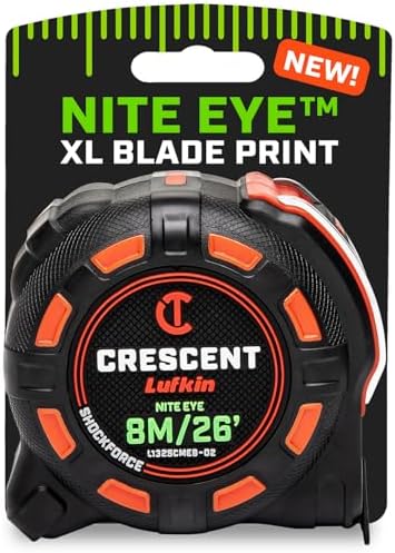 Crescent Lufkin 8 Meter / 25 Ft. SHOCKFORCE NITE Eye Tape Measure | L1325CMEB-02