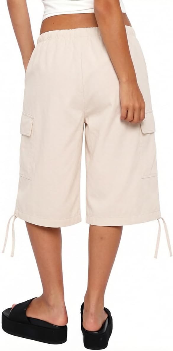 Retro Y2K Cargo Shorts for Women Bermuda Capri Baggy Jorts with Pocket