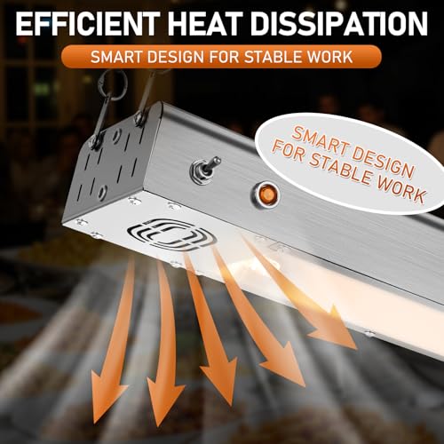 Winado 36 inch Food Heating Lamp, 1000W Commercial Food Heat Lamp, Hanging & Freestanding Stainless Steel Infrared Strip Heater, Food Warming Lamp Restaurant Equipment for Restaurant Kitchen Cafeteria - Thumbnail 6