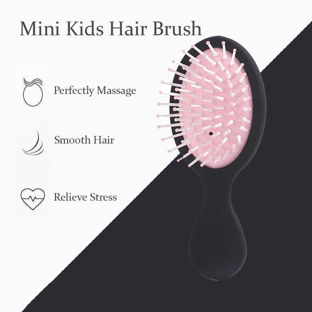 Mini Travel Detangler Brush Anti-Static Hair Brush Small Oval Wet Brush Wet And Dry Hair Tangled Hair Brush for Most Hair Types Glide Through Tangles with Ease (Black) - Image 3