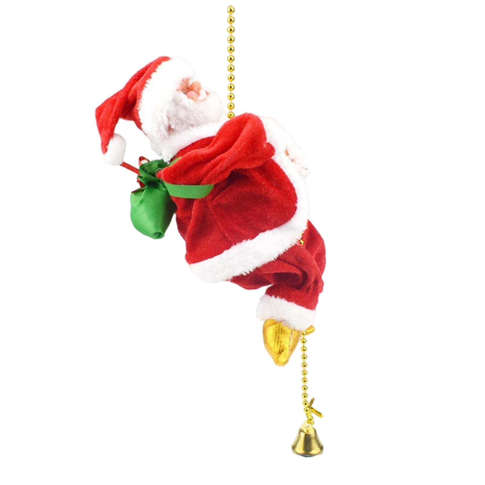 Tsawntd Climbing Santa on Rope Up and Down Climbing Santa Claus with Music Battery Operated for Christmas Tree Holiday Party Supplies Claus