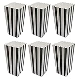 36 Pcs Popcorn Boxes Mini Paper Popcorn Box Cardboard Popcorn Container for Party, White and Black Stripes