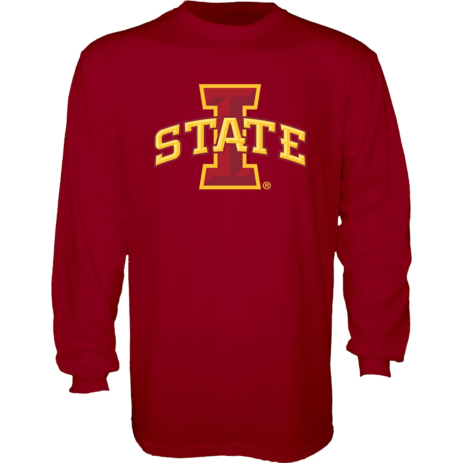 Blue 84 Men's Iowa State Cyclones Long Sleeve T Shirt Team Color Icon, Cardinal, Large