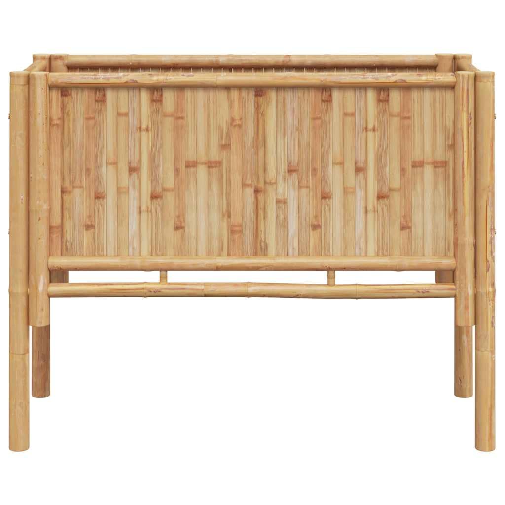 Hochbeet Braun aus Bambus 90 x 35 x 70 cm Pflanzgefäß für Balkon Terrasse Garten Outdoor winterhart frostfest mit Montage