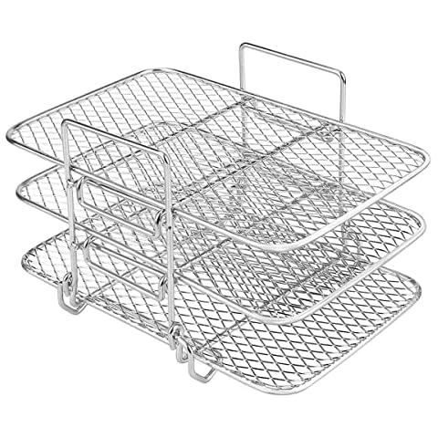 Air Fryer Rack for Ninja Air Fryer Multi-Layer Double Basket Air Fryer Accessories 304 Stainless Steel Grilling Rack Toast Rack Cooking Rack for Oven Microwave Baking Roasting (C) Cover