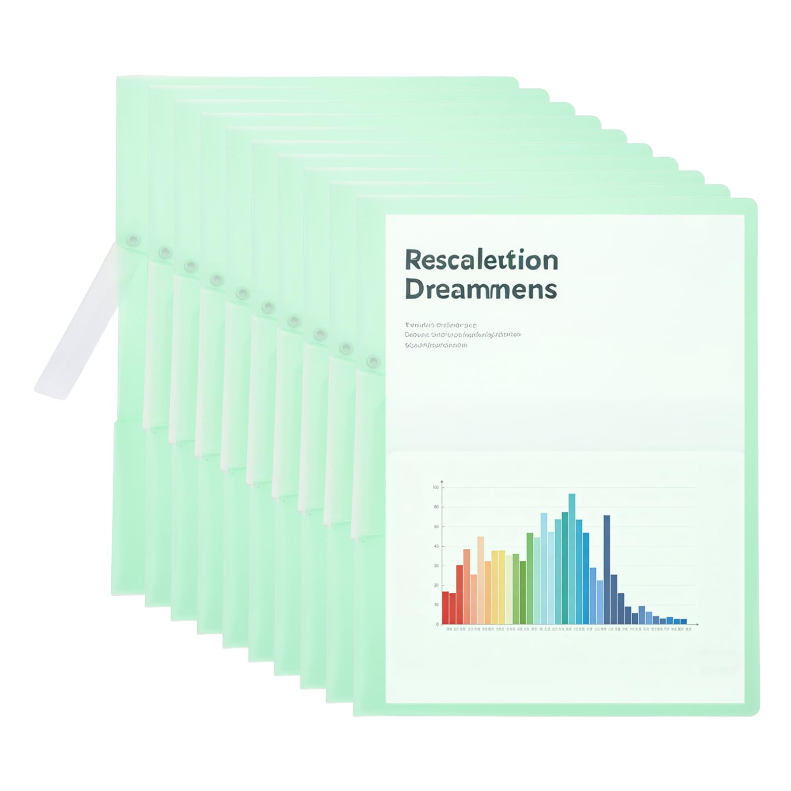 PATIKIL 15 Pack Clear Report Covers with Swing Clip, 30x23cm Front Presentation Folders Document Binder 100 Sheet Capacity Binder for Resume Files Letter Interview Project, Green