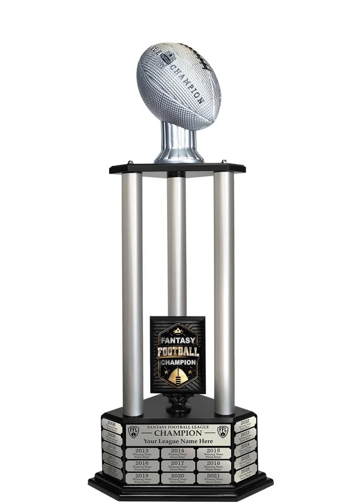 TrophySmack 19-Year Perpetual Fantasy Football Trophy, Custom Engraved