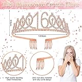 16th Birthday Gifts for Girls: Decorations, Sash, Tiara, Crown, Rose Gold Balloons, Cake Topper & Keyring - Image 5