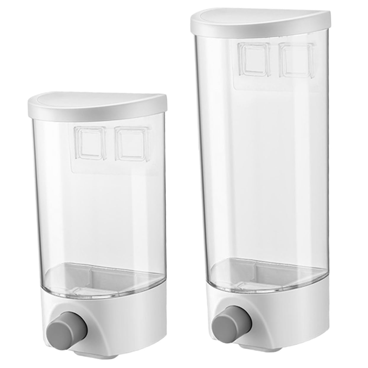 Gatuida Tarro de Almacenamiento de Granos 2piezas Abs 1, 5l y 1l | Montaje en Pared, Cierre Hermético y Acceso Fácil, Organización de Despensa, Formato para Harina, Cereales y Arroz