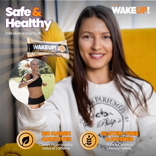Image of WAKE UP! Caffeinated Caramel Bars, 3 Espressos, 4 Pack (24 Bars)