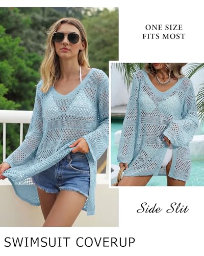 Image of CoCozy Crochet Cover Up for Women Mesh Hollow Out Bikini Cover Ups for Swimwear Summer Swimsuit 2026