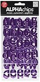 me & my BIG ideas Alpha Chips Designer Chipboard Letter Stickers, Cheri Alphabet Lavender, Foil