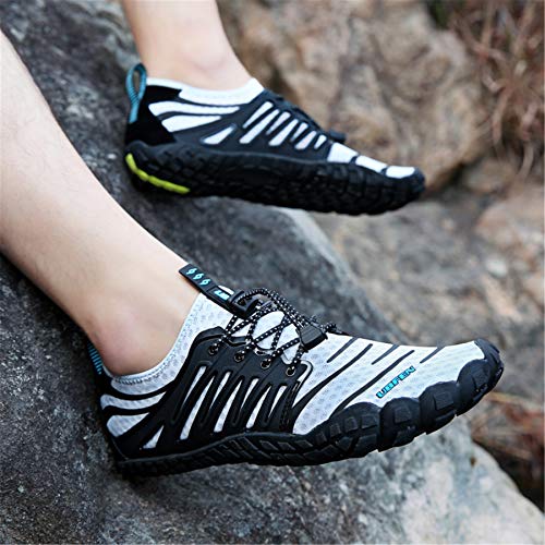 Image of UBFEN Water Shoes for Men Women Quick Dry Swim Aqua Socks | Lightweight Barefoot-style Fit, Rubber Sole, Hiking, Fishing, Kayaking, Beach, Pool, Boating, Diving And Water-to-land Wear