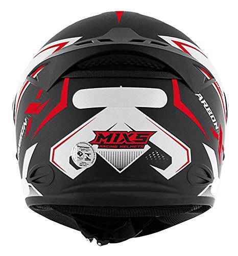 Capacete Moto MX2 Carbon X Preto com vermelho Brilhante 58