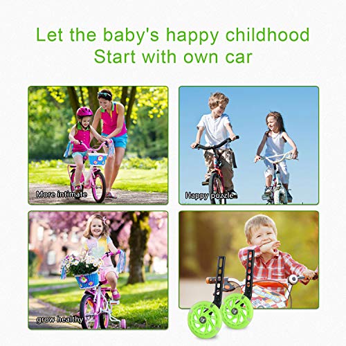 BNKIHDD Bicycle Training Wheels Flash Mute Wheel with Adjustable Kids Stabilizers Mounted Kit Compatible for Bikes of 12 14 16 18 20 Inch - Thumbnail 6