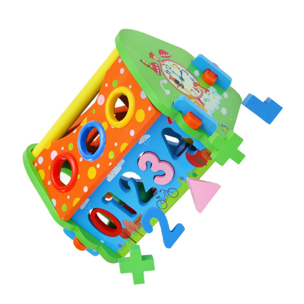 Toddmomy Casa de Juguete para Desmontar de Madera Números y Formas, Juego Educativo Infantil para Desarrollo Cognitivo y Flexibilidad Manual en Interacción Familiar