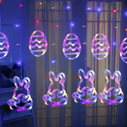 Dazzle Bright Easter Lights, 222LED 9FT Pastel Rabbit and Eggs