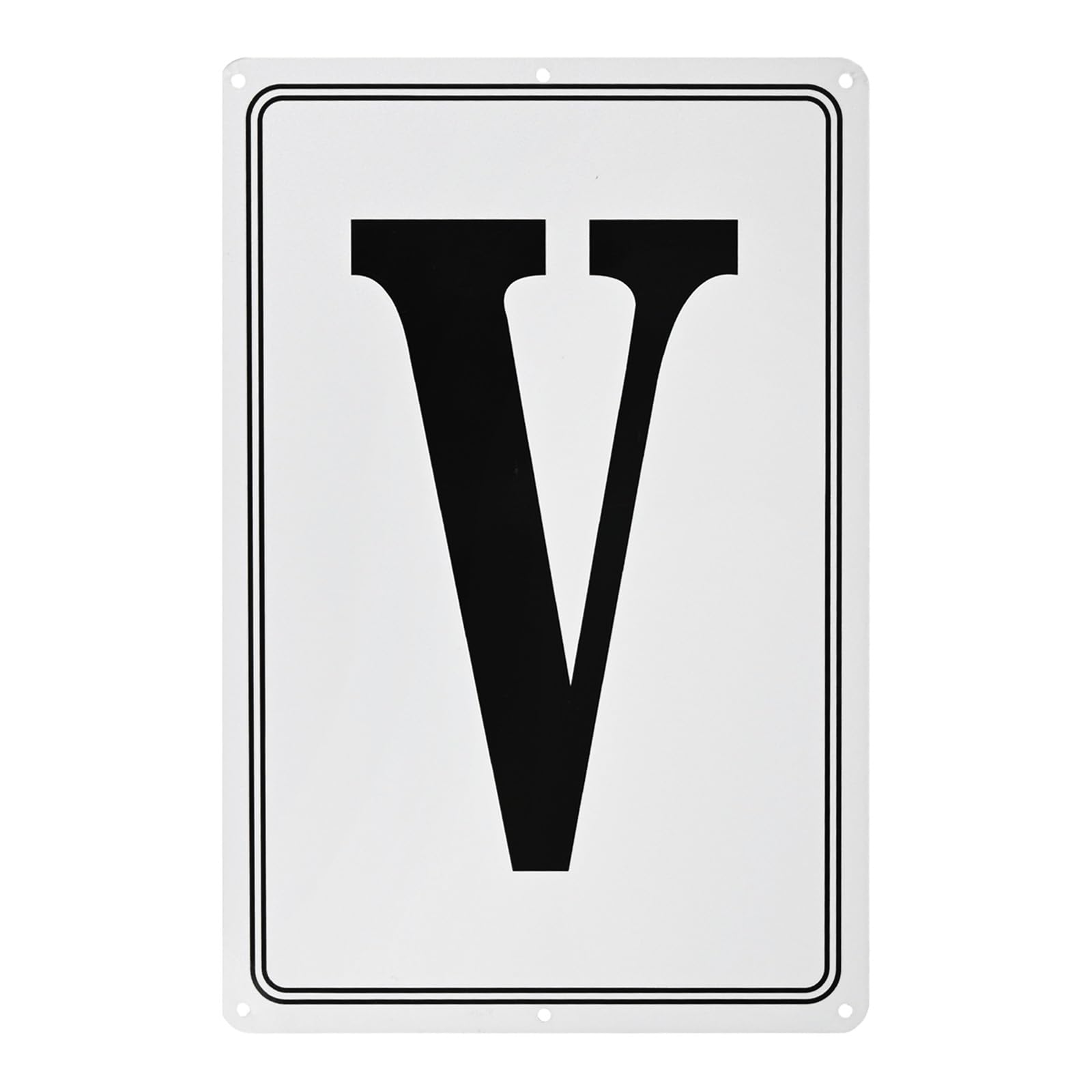 M METERXITY Aluminum Letter Sign V, 11.8 Inch House Numbers and Metal Letters, Parking Spot Letter Signs