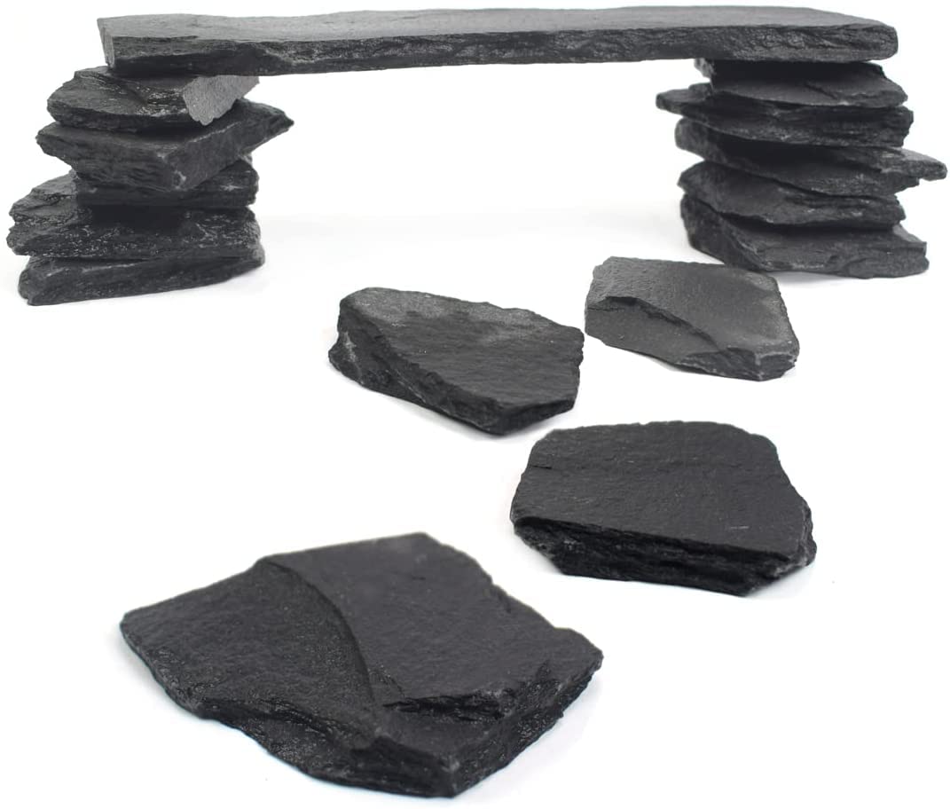 RM Natural Slate Stone | Rocks, Mix of Stones 2 to 3 inches | 1 Piece About 8 inches - for Aquariums & Terrariums | Aqua scaping | Home & Garden Decoration | Black (B0B52TXNQ6) Amazon Price History, Amazon Price Tracker