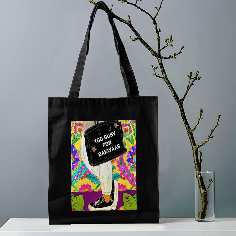 Image of Large Canvas Tote Bag with Zip | Women's Printed 15kg Eco-Friendly Carry Bag
