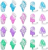 XKXSBM 20Pcs Ice Cream Mini Pop Push Keychain Fidget Toy Pack, Mini Pop Push Bubble Fidget Sensory Toys, Easter,Halloween,Christmas Toys for Kids Adult Gifts Birthday Party Favors