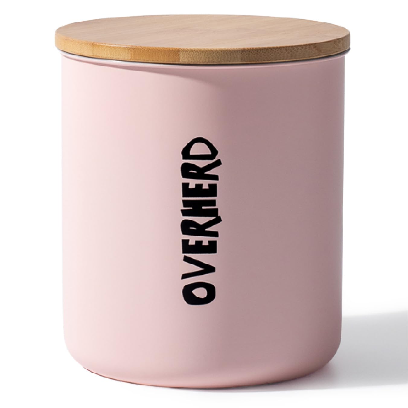 Overherd Pink Storage Tin For Oat Milk Powder - Airtight Kitchen Counter Canister - Metal Storage Container Powder