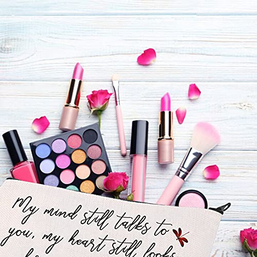 BDPWSS Dragonfly Travel Pouch - Memorial Gift - Sympathy - My Mind Still Talks To You - My Heart Still Looks For You - Cosmetic Makeup Bag (Dragonfly at Peace)4