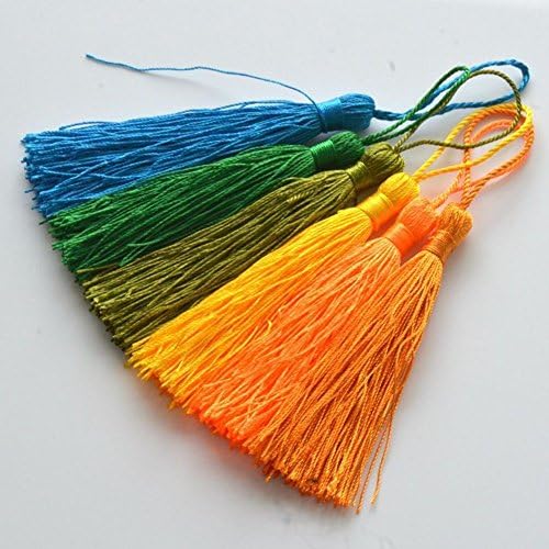 Dealcell 22pcs of 5.5 Inch Mini Tassels DIY Cotton Thread Tassels Craft Supplies Jewelry Tassels Chunky Tassel Fringe Trim