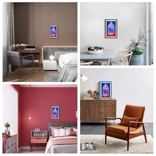 Image of Zhenqing Glass Dome Rose Cross Stitch Kit - 11CT Pre-Printed 20x30cm Fabric with Threads & Needle (No Tools)(67063)