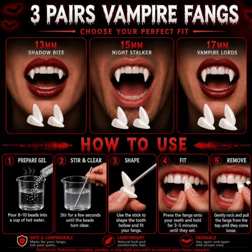 Halloween Fake Blood Kit,2.1oz Fake Blood Spray+2.1oz Dripping Blood+1.05oz Coagulated Gel Blood+12 PCS Horror Fangs+Stipple Spong,Realistic Effects Washable,for Clothes,Zombie Vampire Monster - image 4